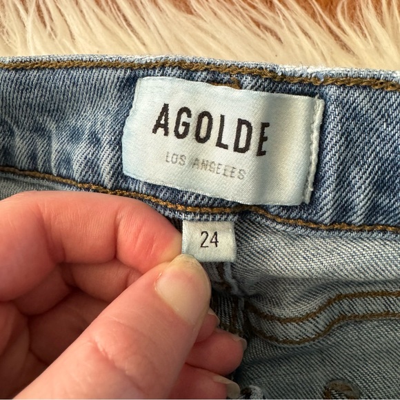 AGOLDE Buttonfly Nico High Rise Slim Jeans Headlines Size 24 - Picture 4 of 11